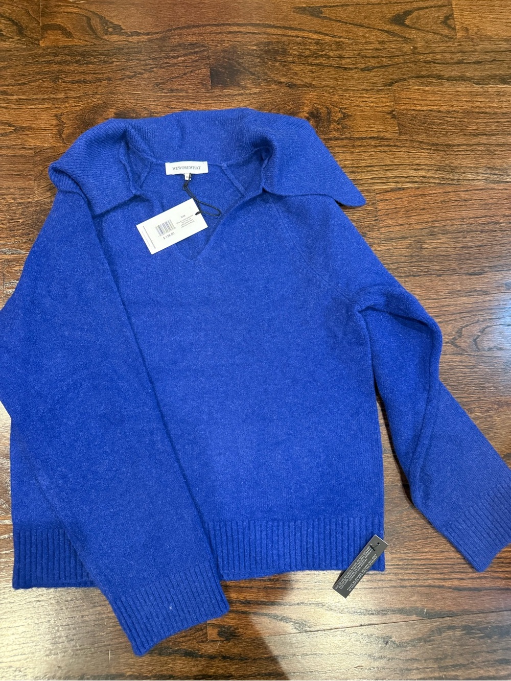 WeWoreWhat Royal Blue V-Neck Polo Sweater